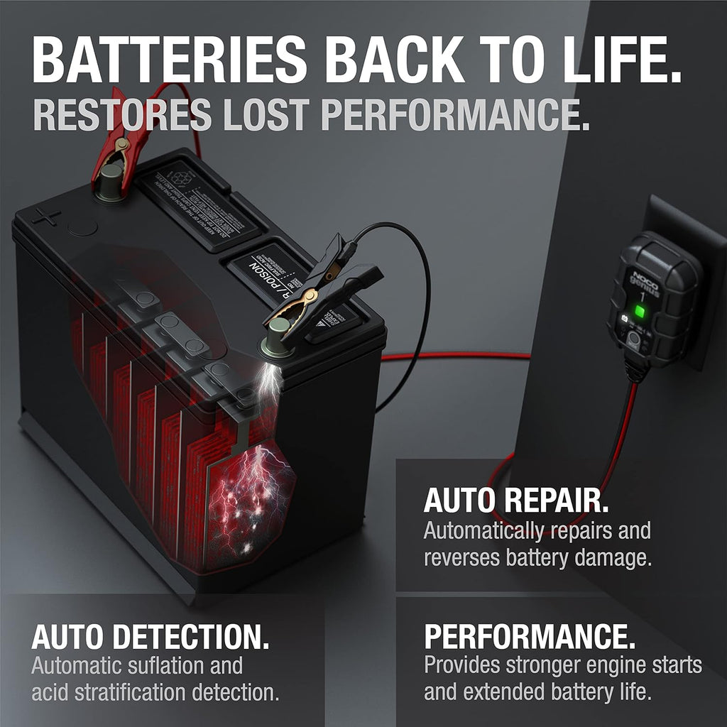 NOCO GENIUS1: 1A 6V/12V Smart Battery Charger ‰ÛÒ Automatic Maintainer