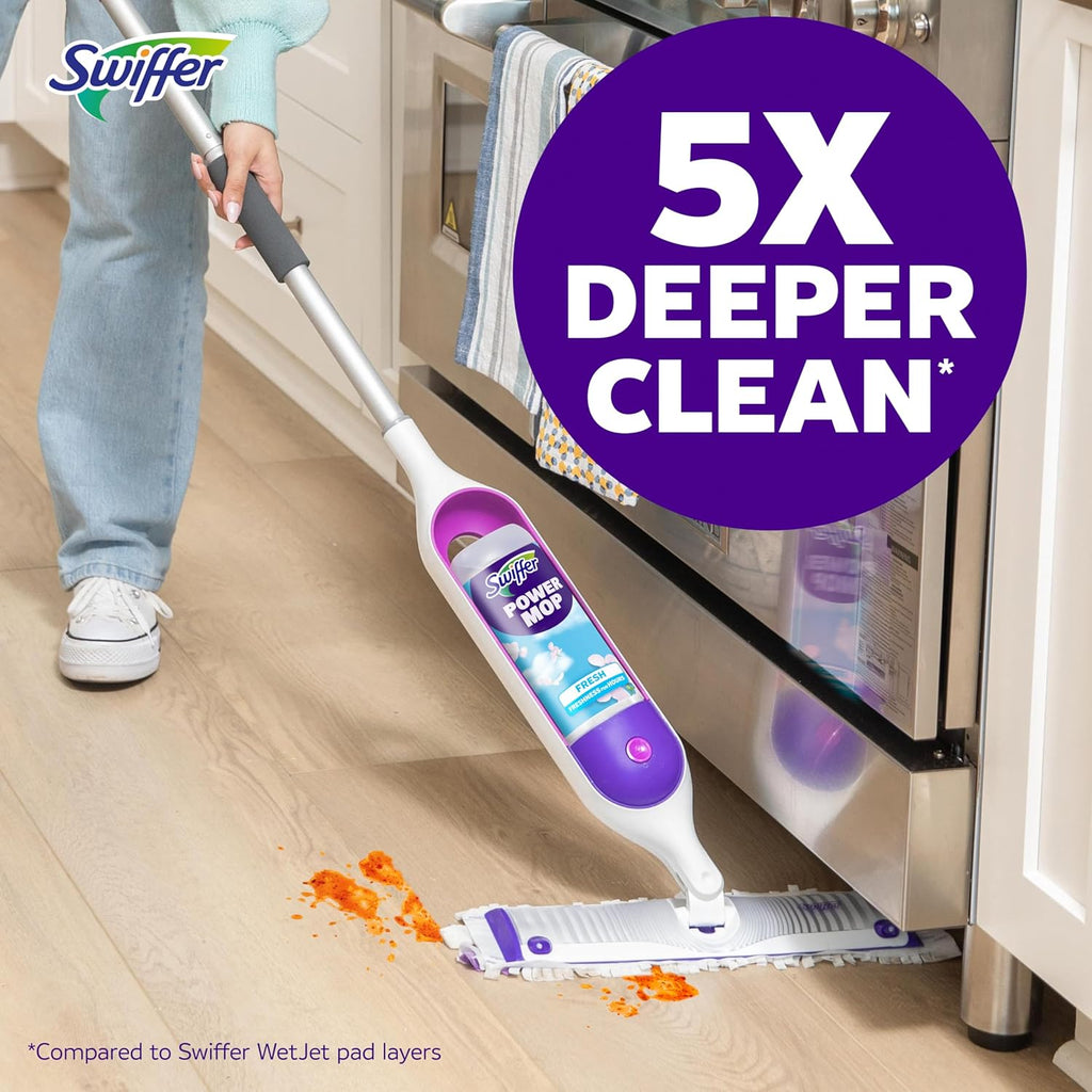 Swiffer PowerMop Multi-Surface Mop Kit for Floor Cleaning, Fresh Scent