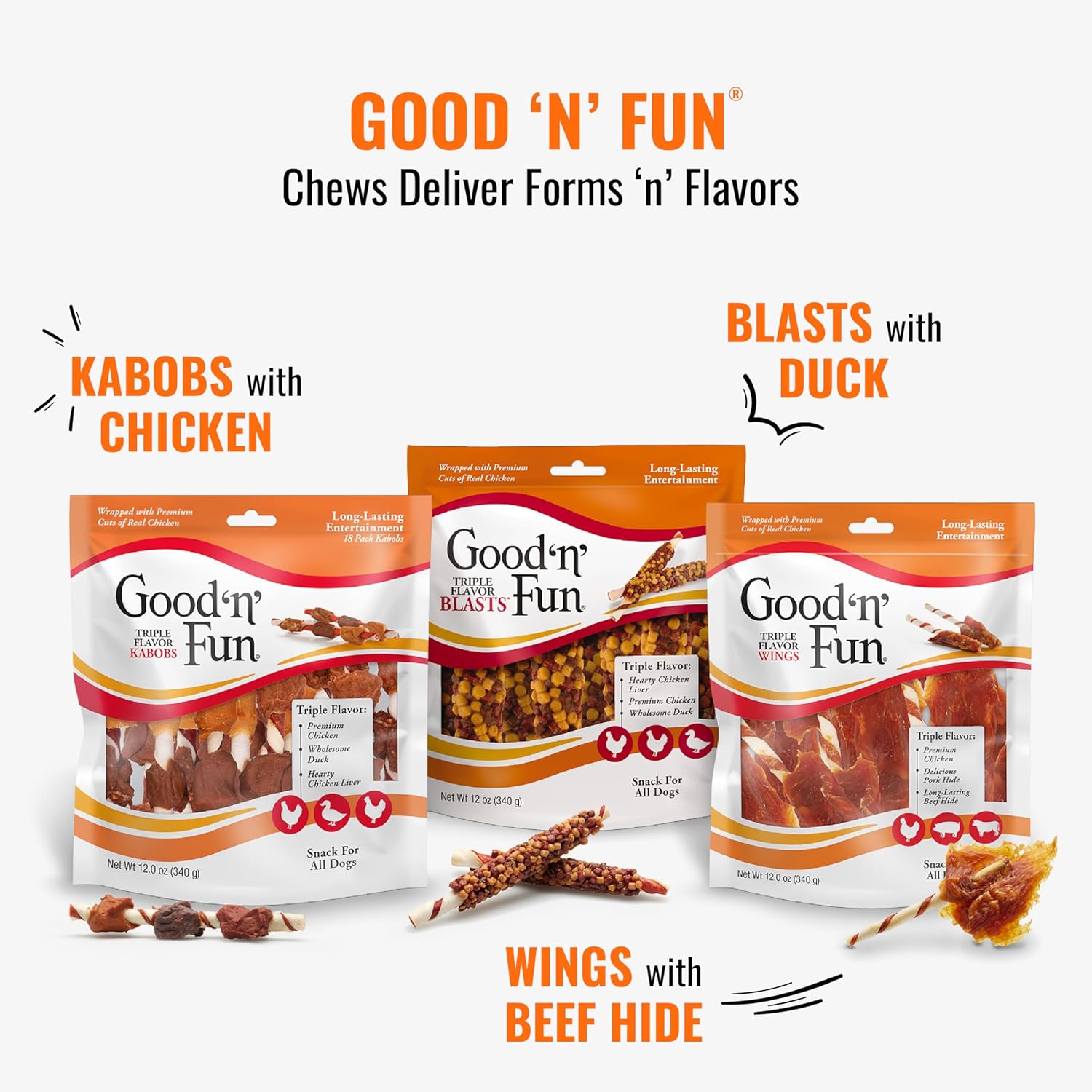 Good ‰Û÷n‰۪ Fun Triple Flavor Rolls for Large Dogs, Treat Your Dog to