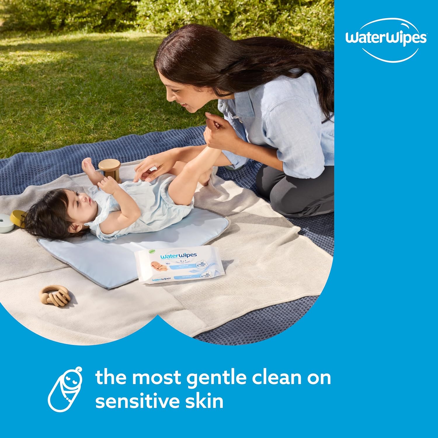 WaterWipes Sensitive+ Newborn & Baby Wipes, 3-In-1 Cleans, Cares, Protects
