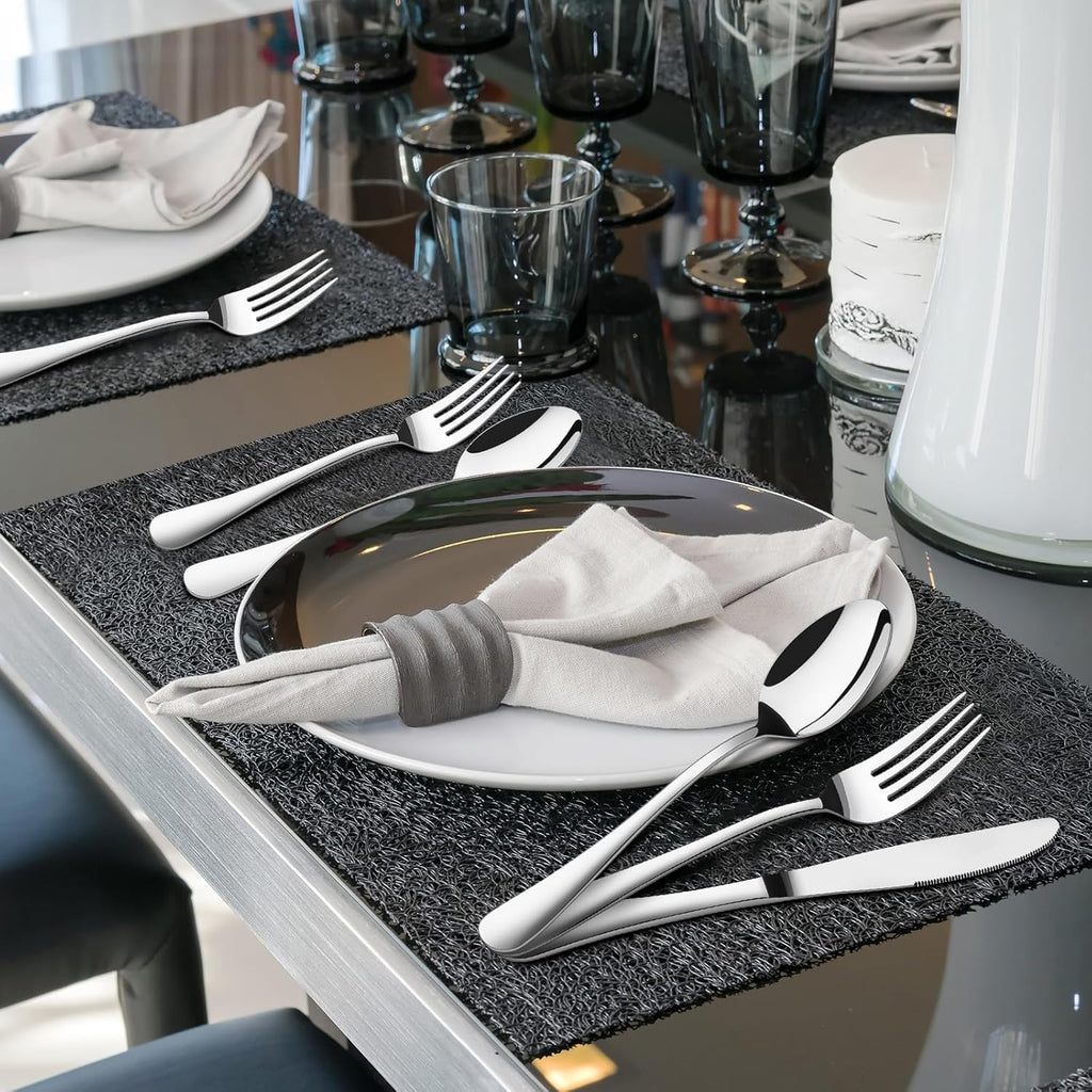 Silverware Set for 8, 40 Piece Heavy Duty Stainless Steel Flatware Utensils