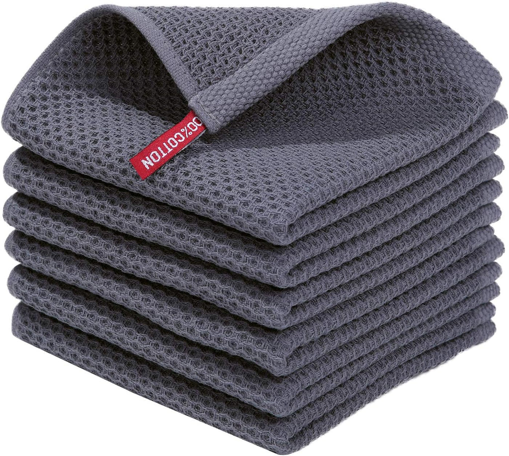 Homaxy 100% Cotton Waffle Weave Kitchen Dish Cloths, Ultra Soft Absorbent