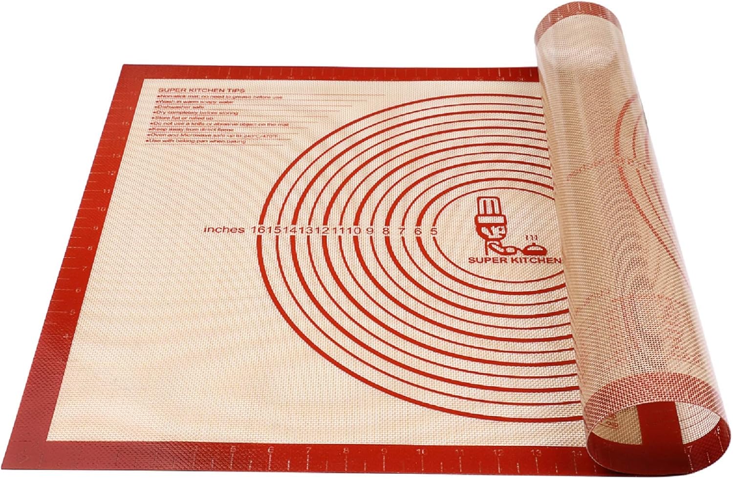 Non-slip Silicone Pastry Mat Extra Large with Measurements 28''By 20'' for