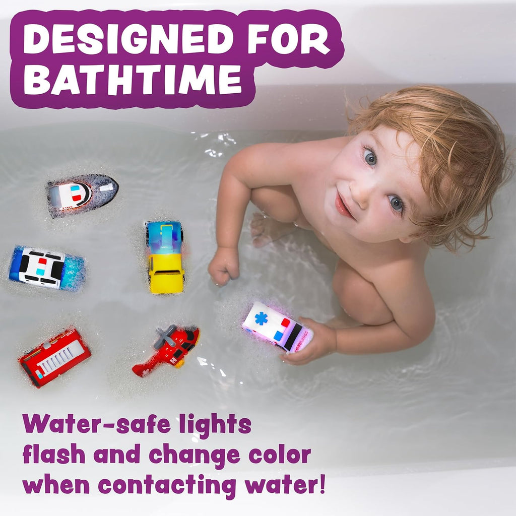 Tub Workså¨ Emergency‰ã¢ Cars Light Up Bath Toys, 6 Pack
