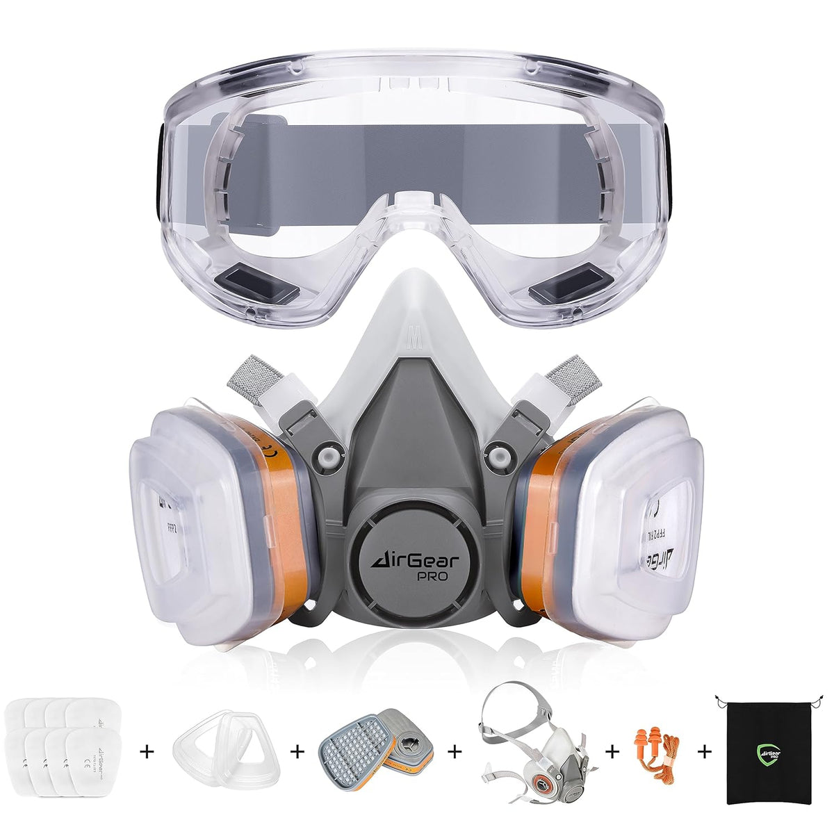 AirGearPro G-500 Reusable Respirator Mask with A1P2 Filters