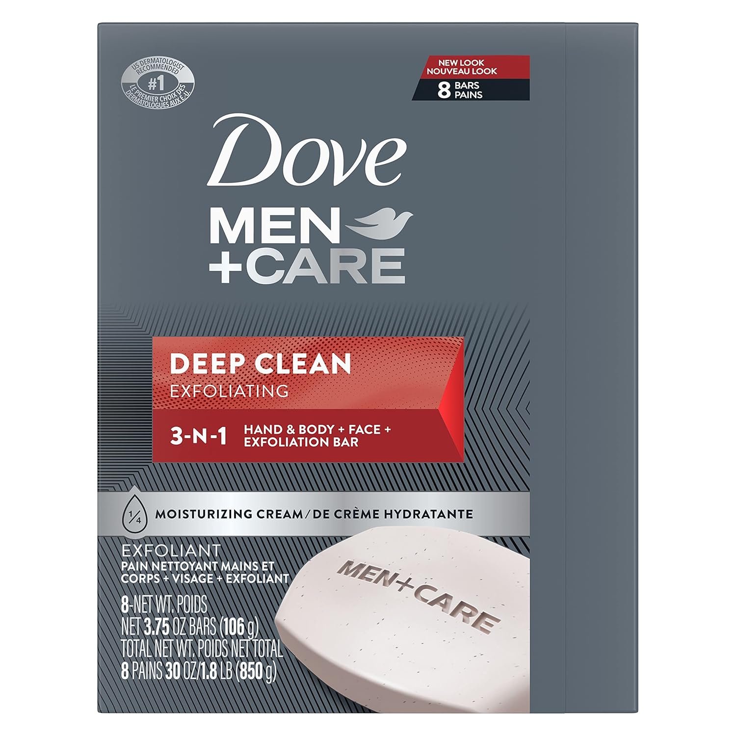 Dove Men+Care Men's Bar Soap Deep Clean 8 Bars More Moisturizing Than Bar