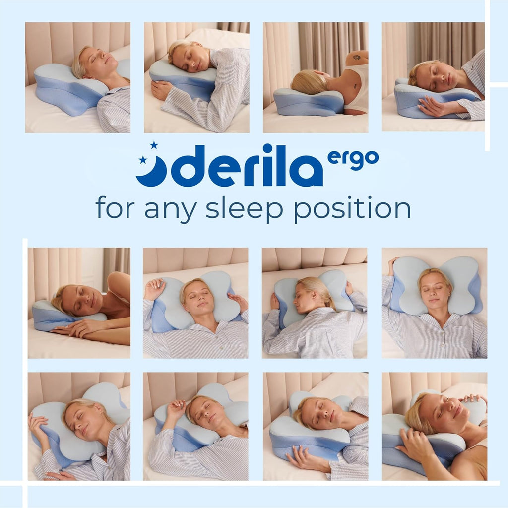 Derila Ergo Cervical Neck Pillow for Sleeping Pillow Contour Memory Foam