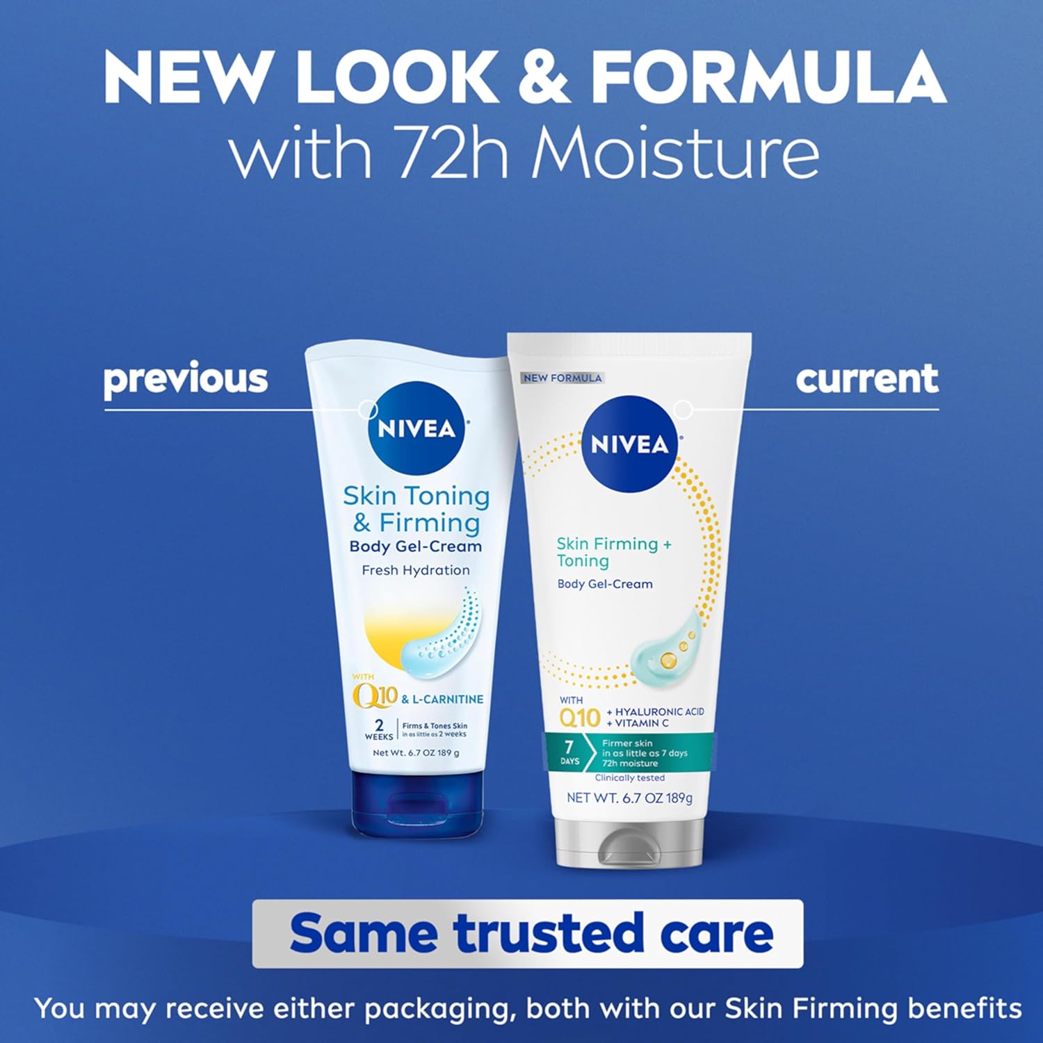 NIVEA Skin Firming & Toning Body Gel Cream with Q10, Hyaluronic Acid and
