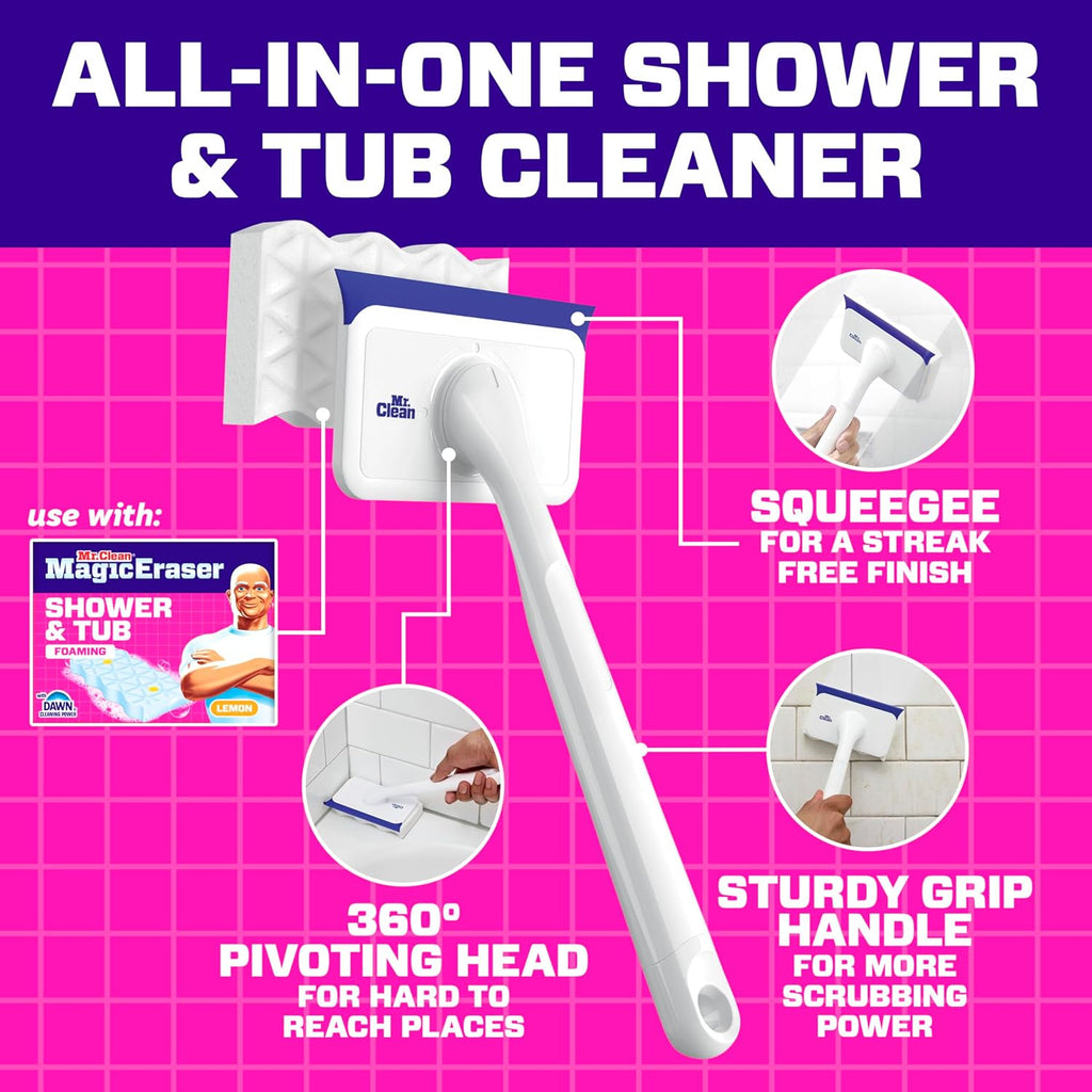 Mr. Clean Magic Eraser Shower & Tub Scrubber, Bathroom Cleaner, All in One