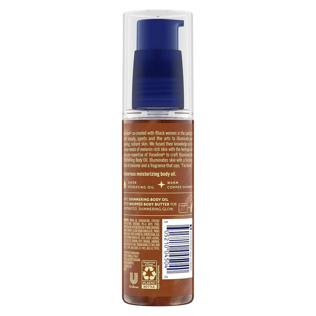 Vaseline Illuminate Me Shimmering Body Oil Created for Melanin Rich Skin