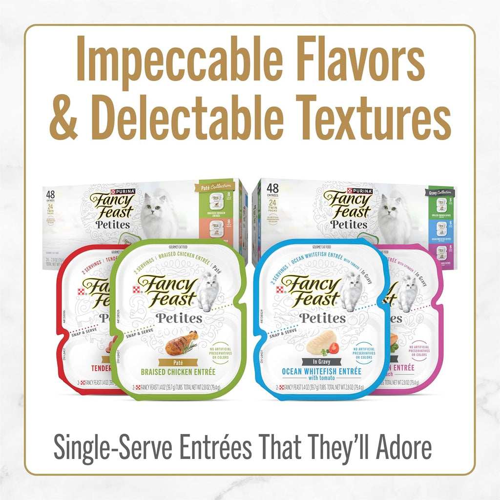 Purina Fancy Feast Gourmet Wet Cat Food Variety Pack, Petites Gravy
