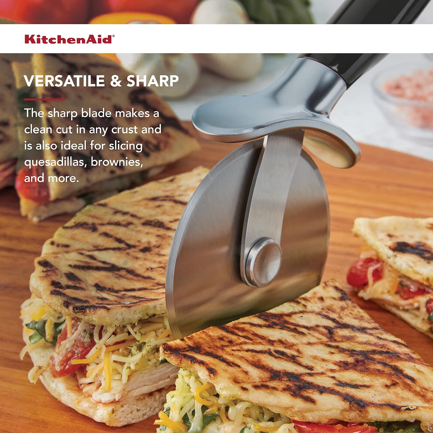 KitchenAid Classic Pizza Wheel with Sharp Blade For Cutting Through Crusts