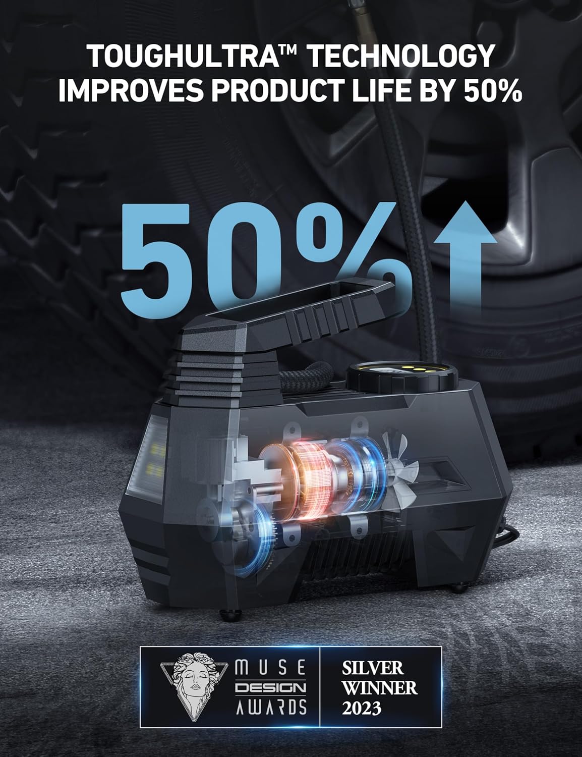AstroAI Tire Inflator Portable Air Compressor Air Pump for Car Tires-Car