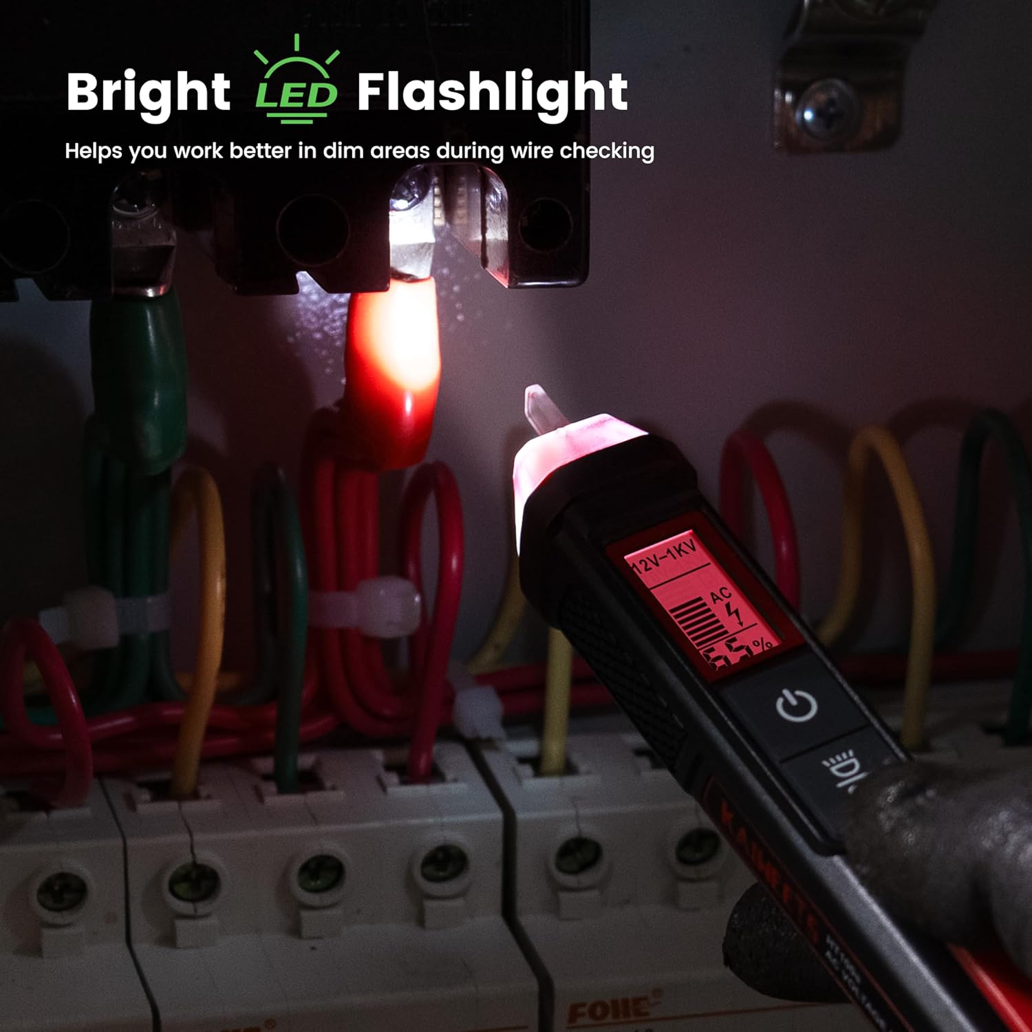 KAIWEETS Voltage Tester/Non-Contact Voltage Tester with Signal Percentage