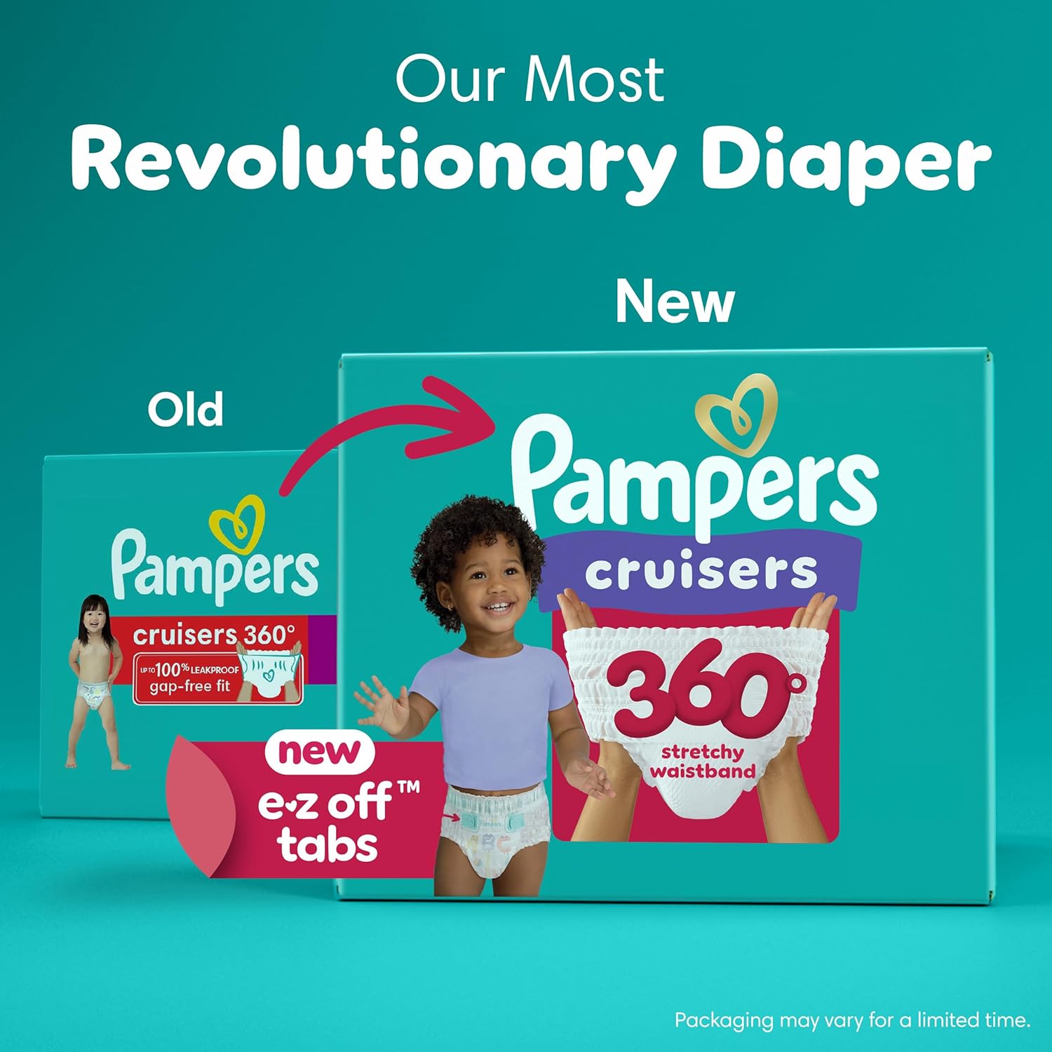 Pampers Diapers - Cruisers 360 - Size 5, 128 Count, Babyproof up to 100%