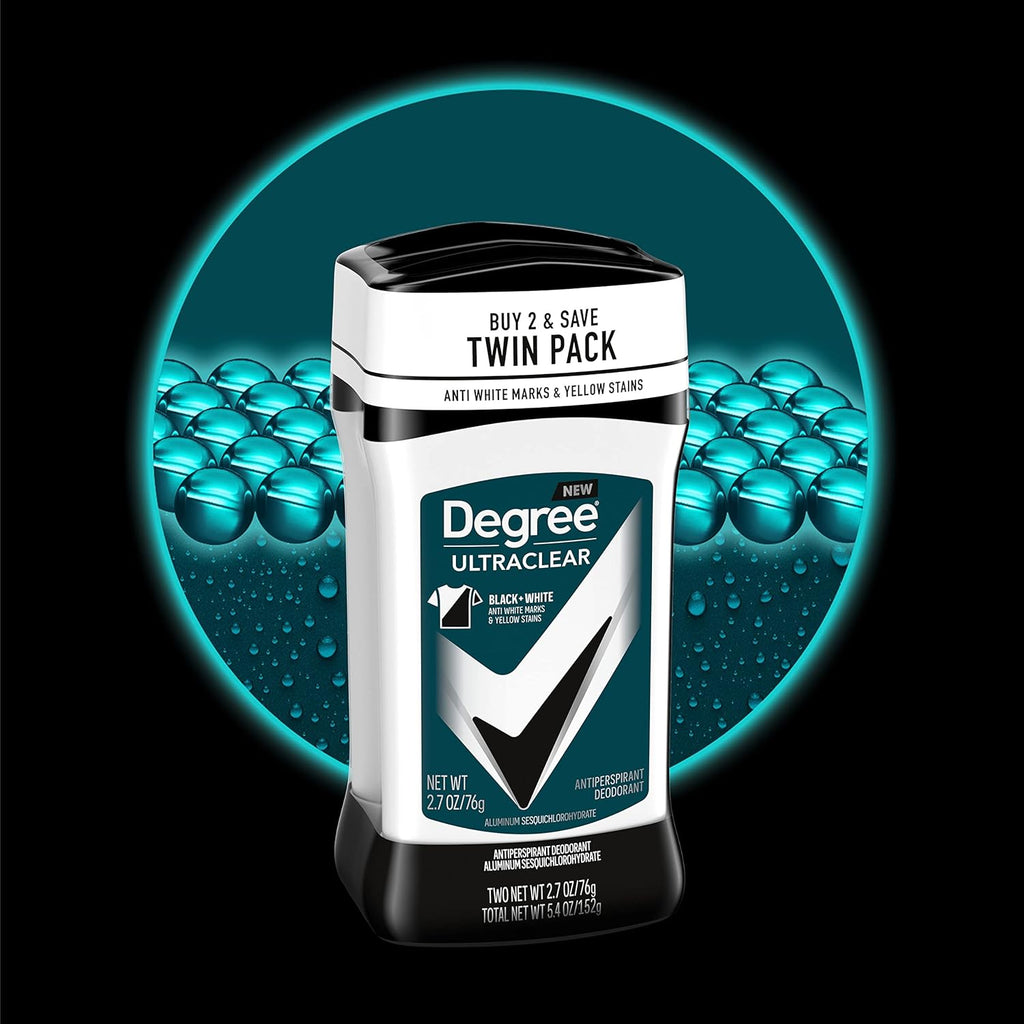 Degree Men UltraClear Antiperspirant Deodorant Black+White 2 Count 72-Hour