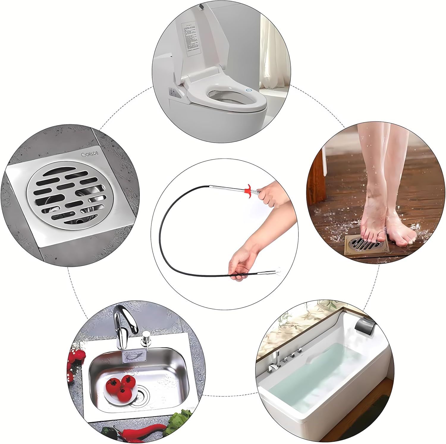 Drain Snake, Drain Clog Remover - Gutter Cleaning Tools Drain Cleaner for