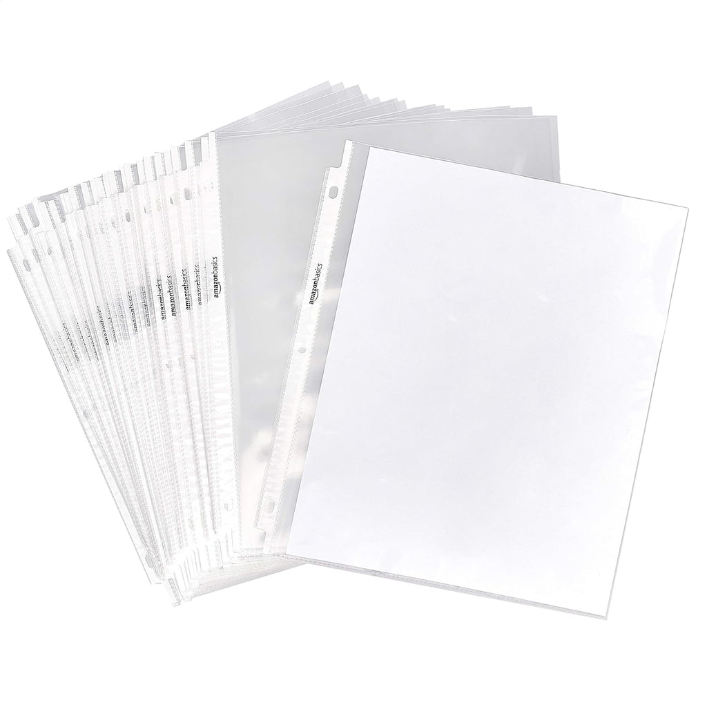 Amazon Basics Sheet Protectors for 3 Ring Binder, Heavyweight, Acid-Free