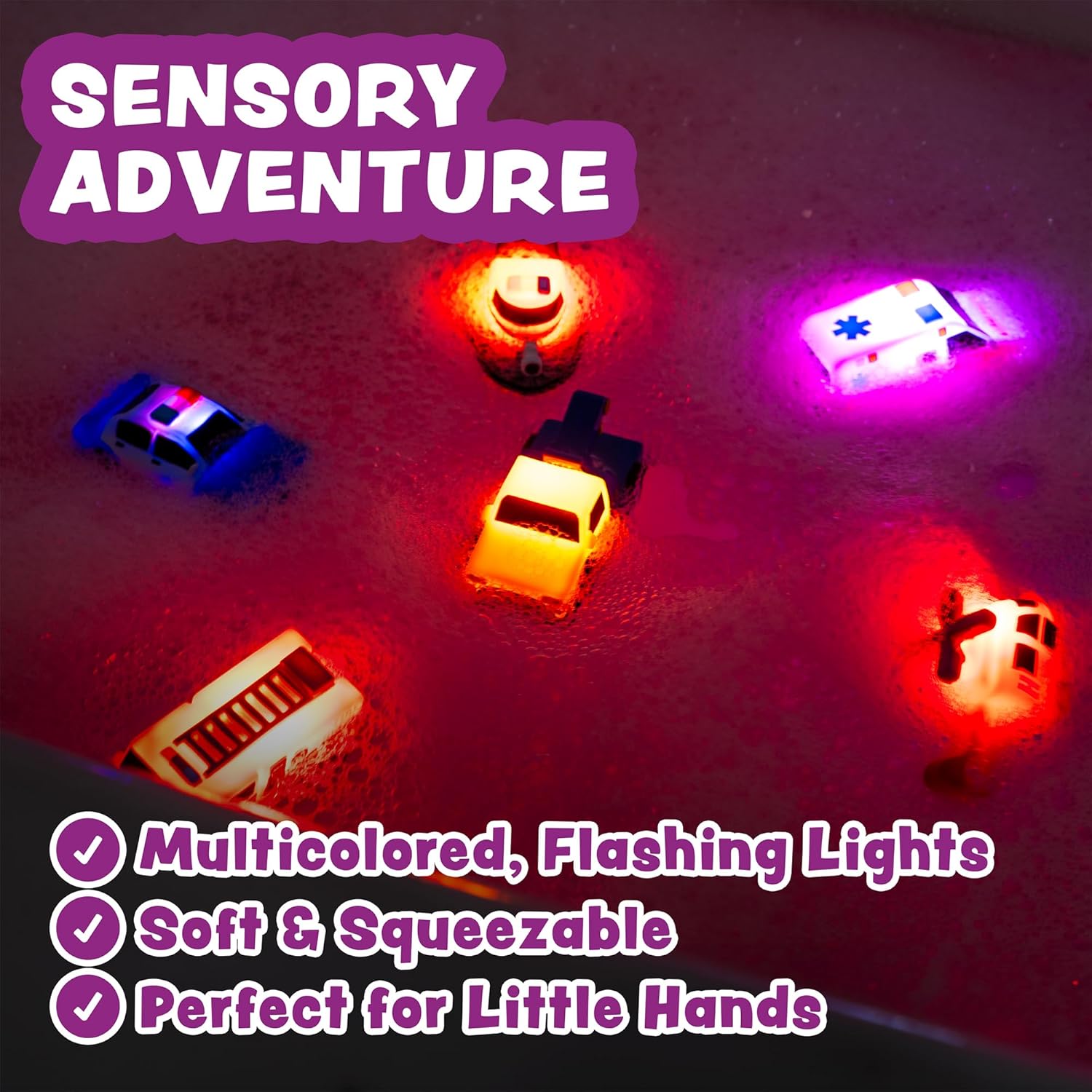Tub Workså¨ Emergency‰ã¢ Cars Light Up Bath Toys, 6 Pack