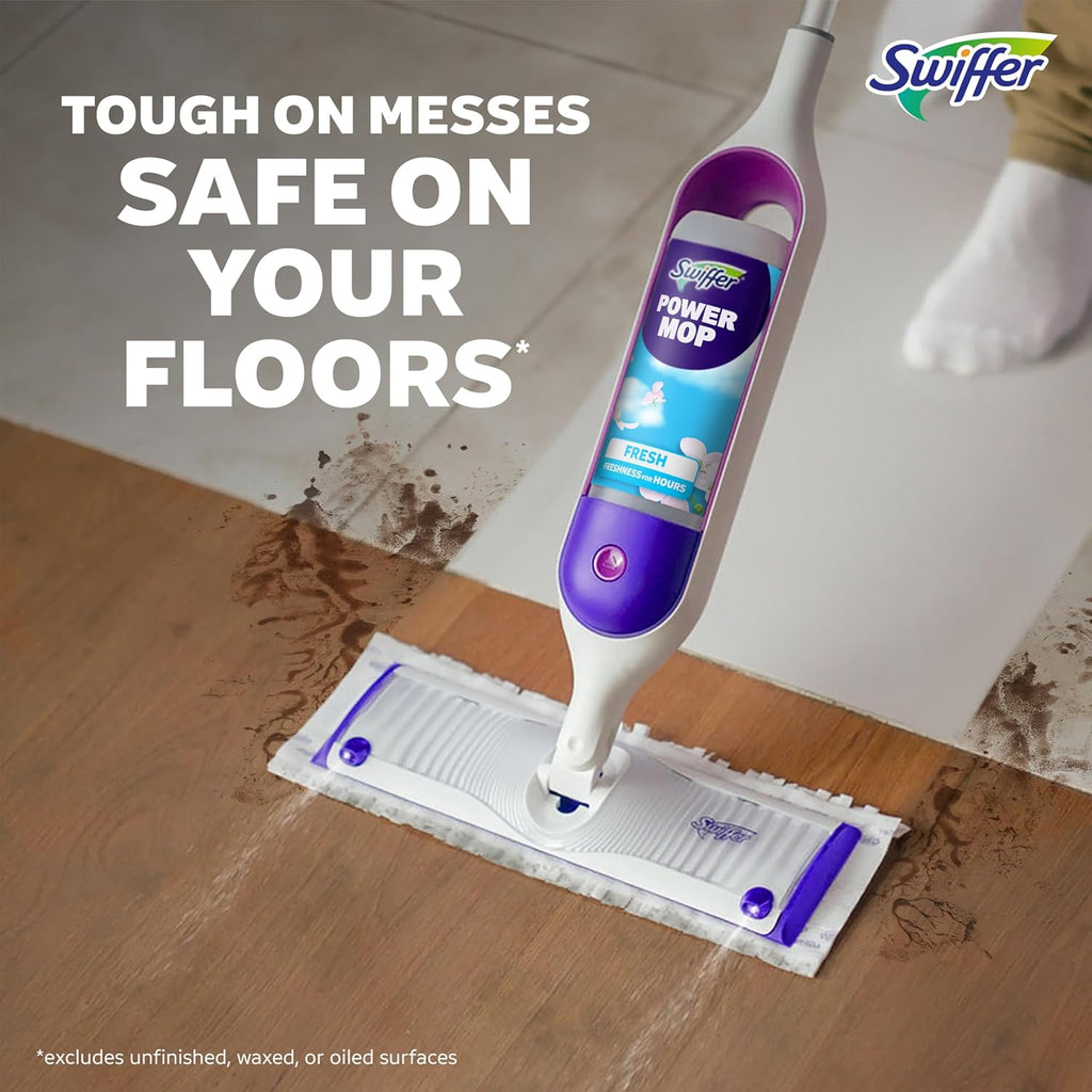 Swiffer PowerMop Multi-Surface Mop Kit for Floor Cleaning, Fresh Scent