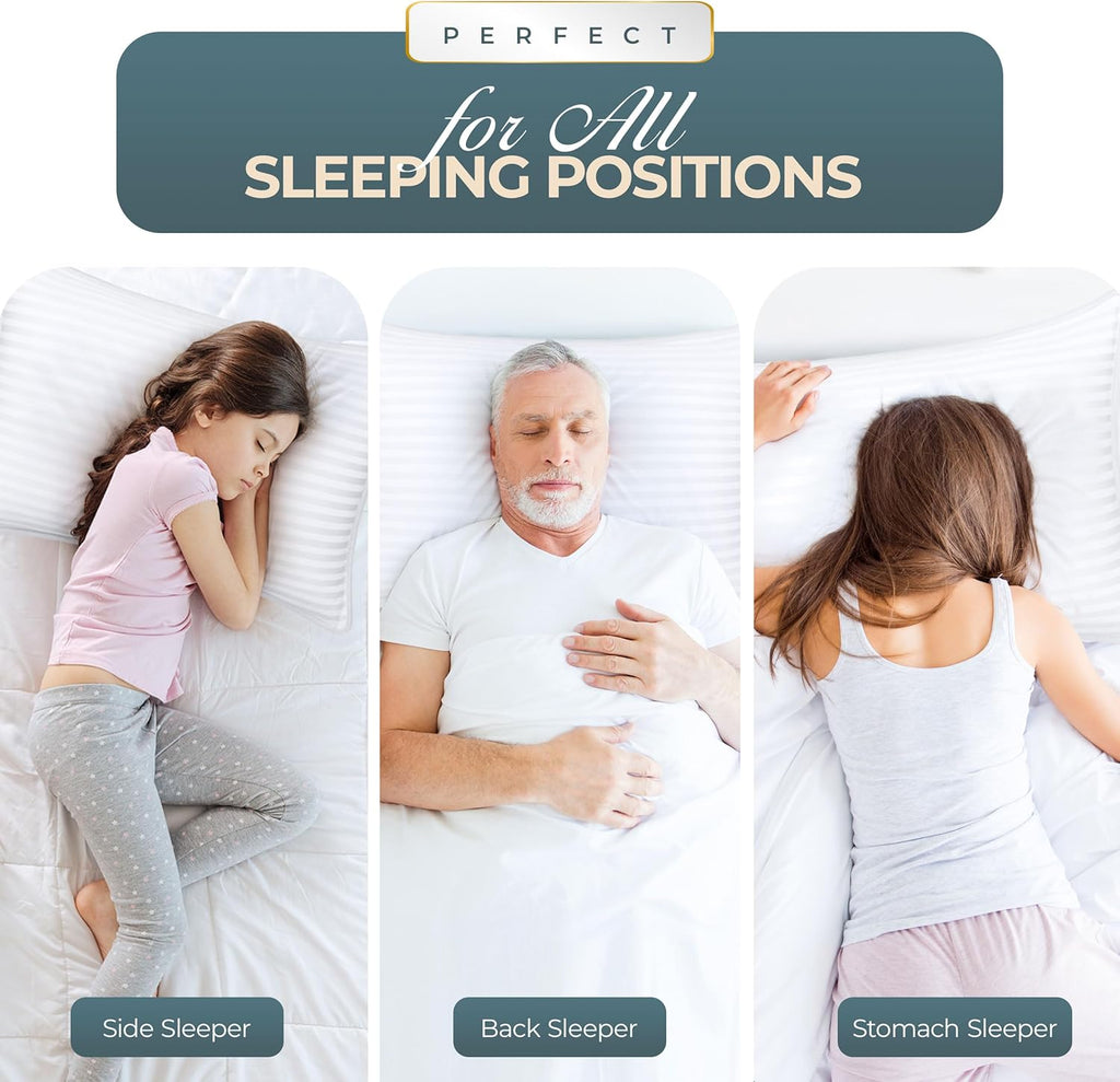 Utopia Bedding Bed Pillows for Sleeping Queen Size (White), Set of 2, Down