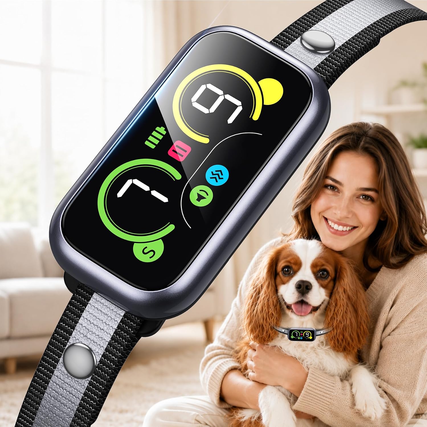 Smart Dog Bark Collar with Advanced Bark Detection, Anti Barking Devices with