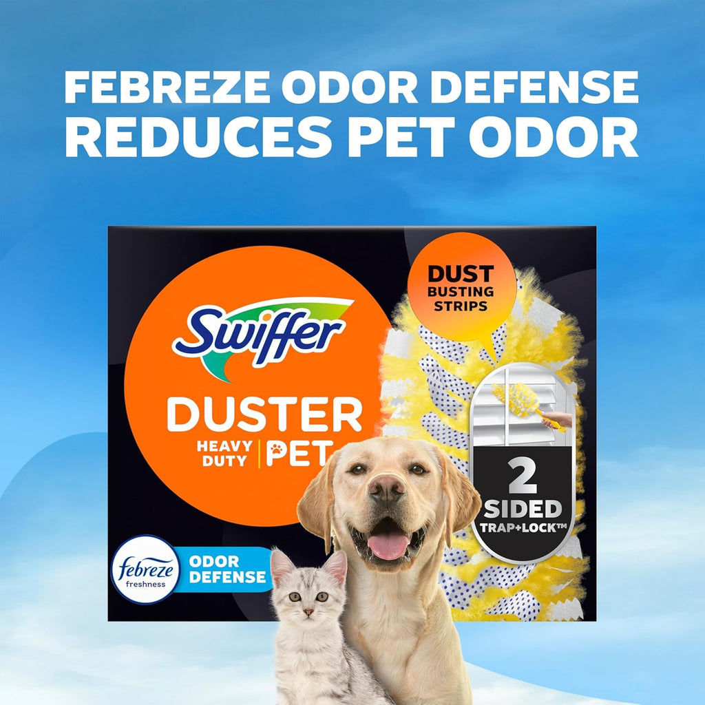 Swiffer Pet Heavy Duty Dusters Refills, Multisurface 360 Dusters with Febreze