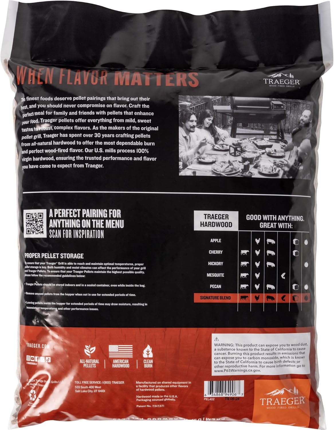 Traeger Grills Signature Blend 100% All-Natural Wood Pellets for Smokers and