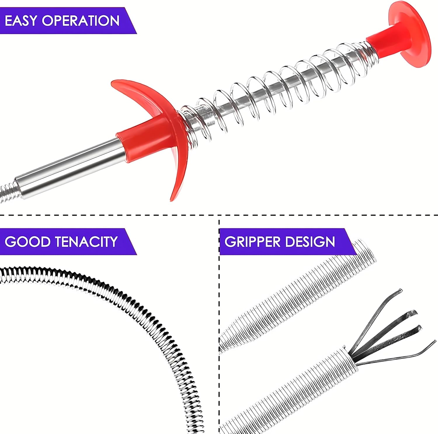 Drain Snake, Drain Clog Remover - Gutter Cleaning Tools Drain Cleaner for