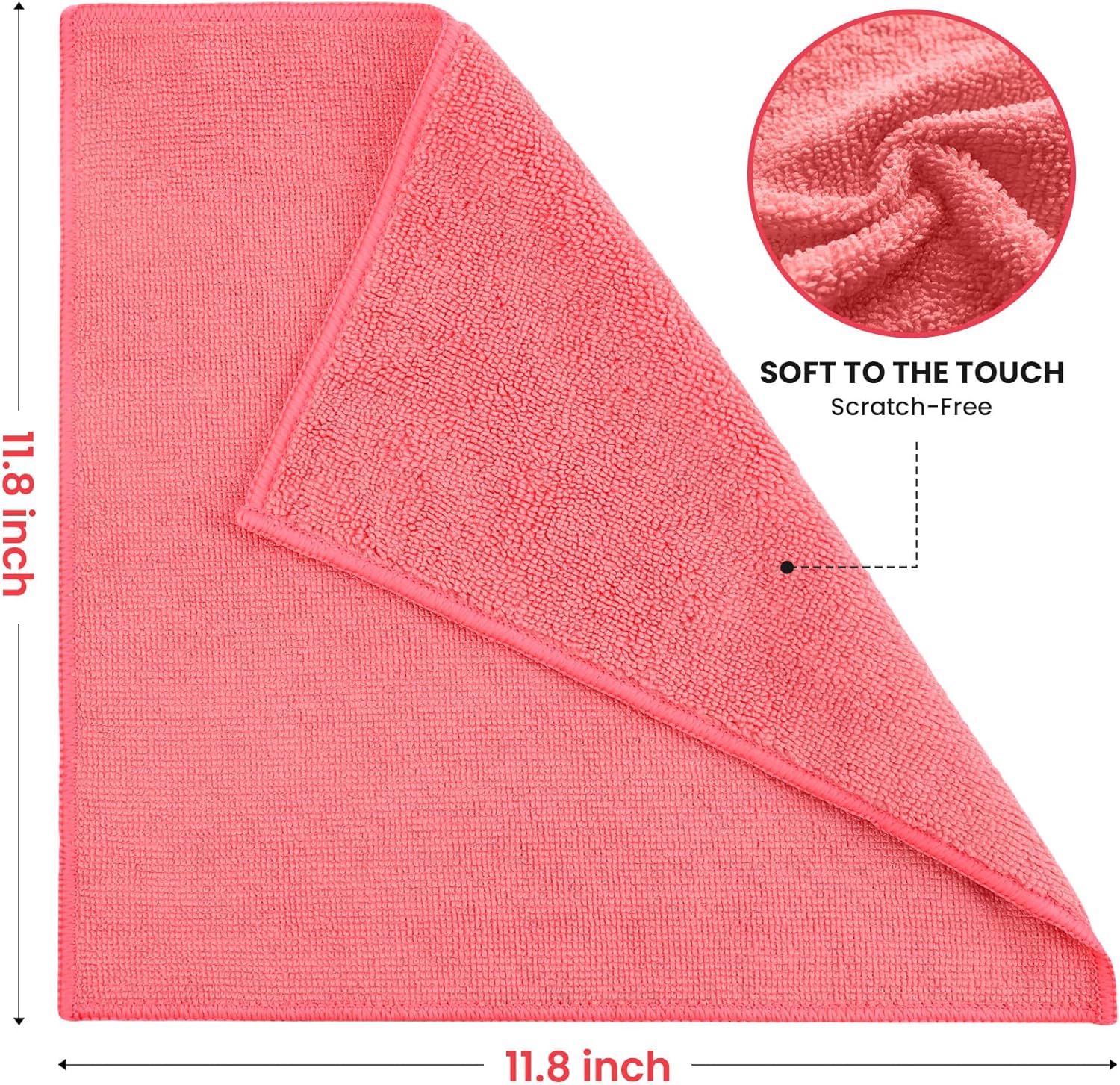 SIFANGKE Microfiber Cleaning Cloth, 12 Pack Assorted Color Cleaning Rags for