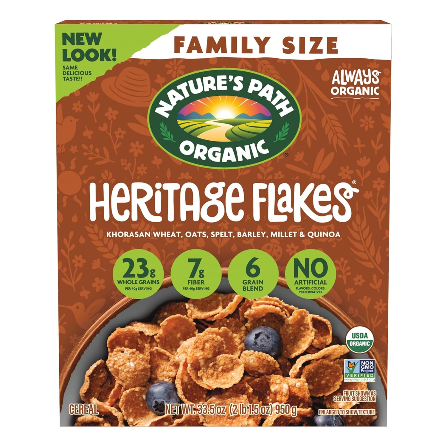 Nature's Path Organic Heritage Flakeså¨ Cereal, 33.5 oz (Pack of 1), Ancient