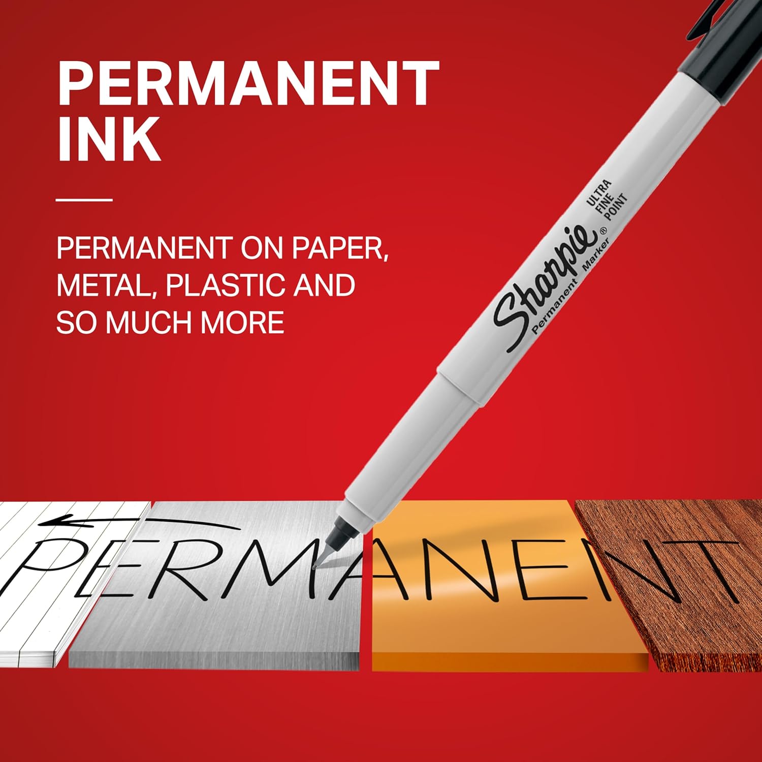 Sharpie Permanent Markers, Ultra Fine Tip, Black, 12 Count - Office Supplies
