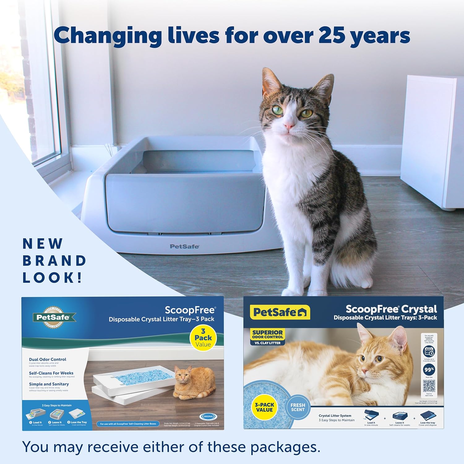 PetSafe ScoopFree Disposable Crystal Cat Litter Tray - Easy Cleaning Box