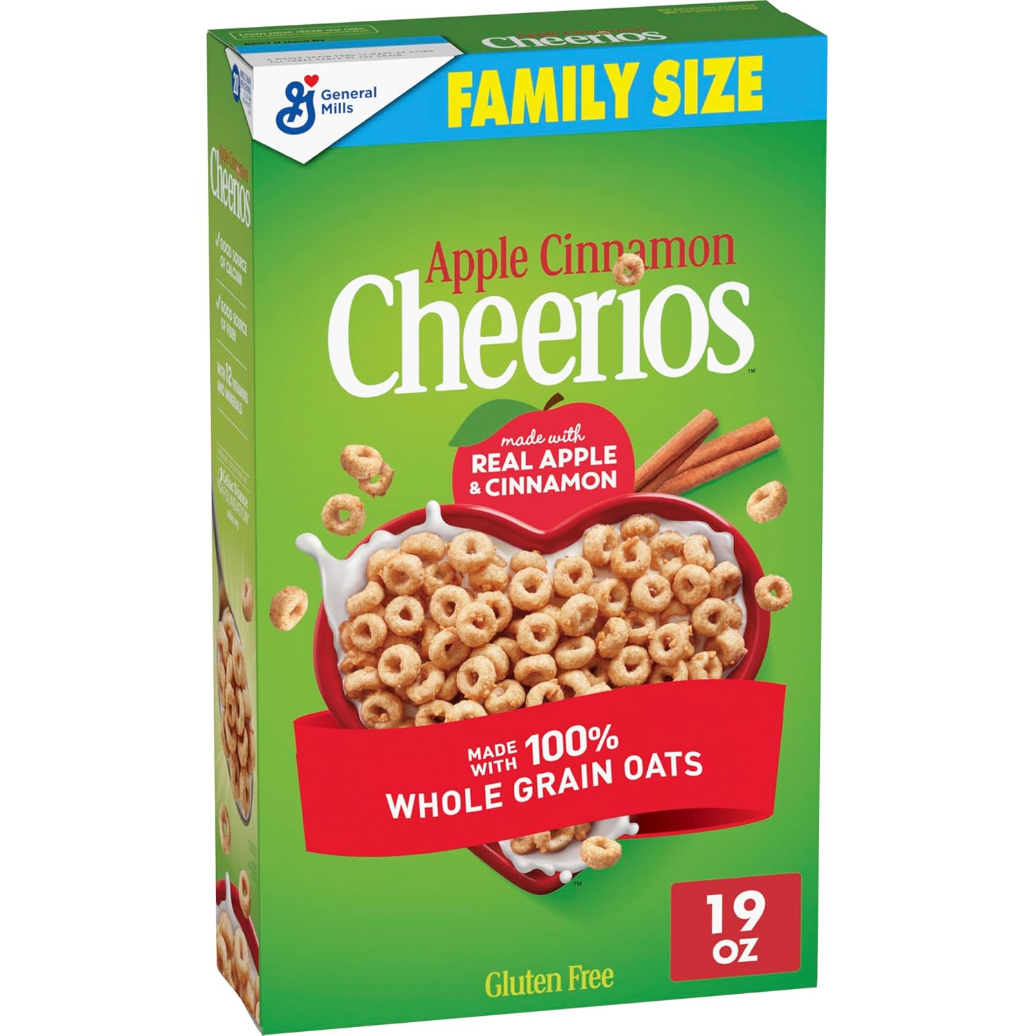 Apple Cinnamon Cheerios, Heart Healthy Gluten Free Breakfast Cereal, Made