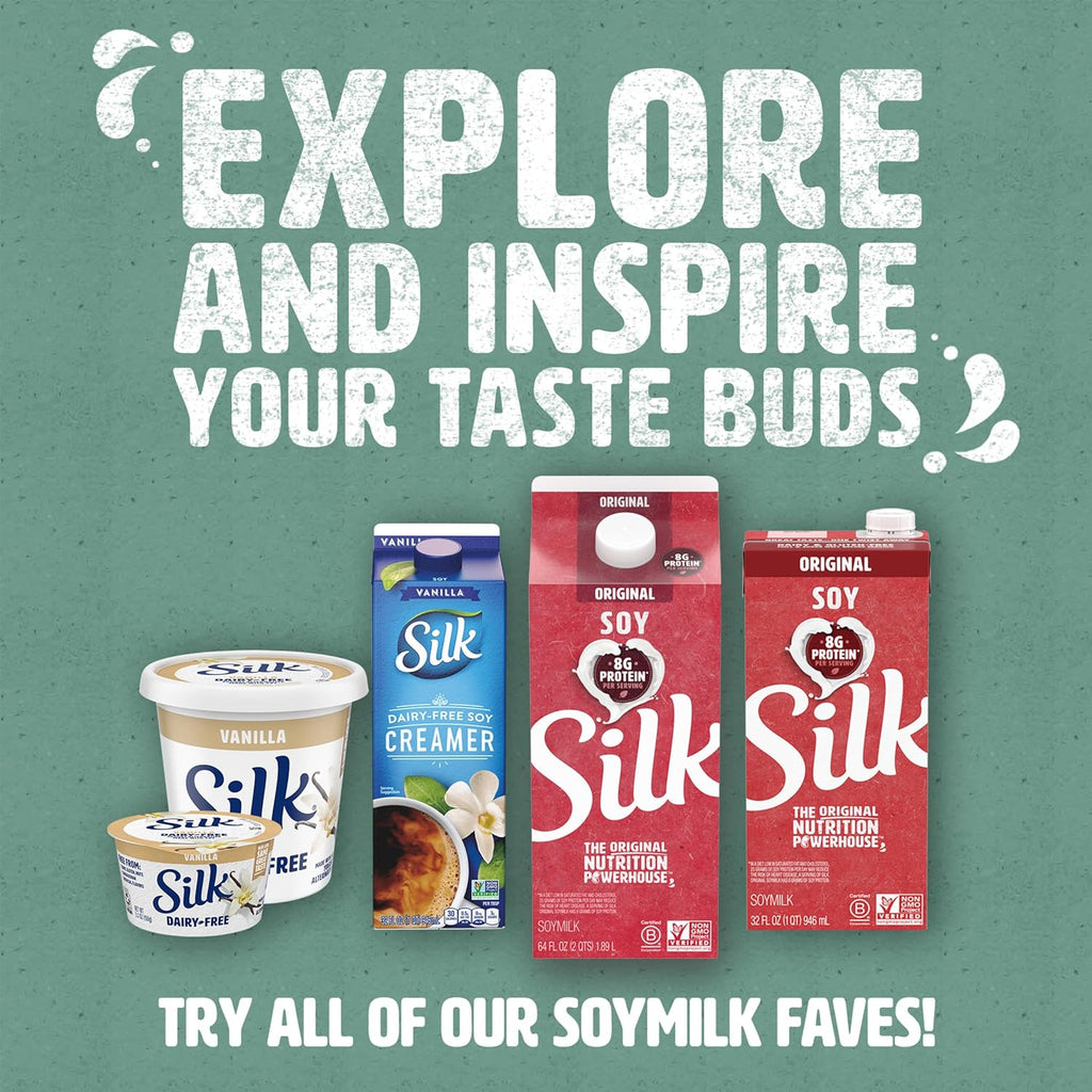 Silk Shelf-Stable Organic Soy Milk, Unsweetened, Dairy-Free, Vegan, Non-GMO