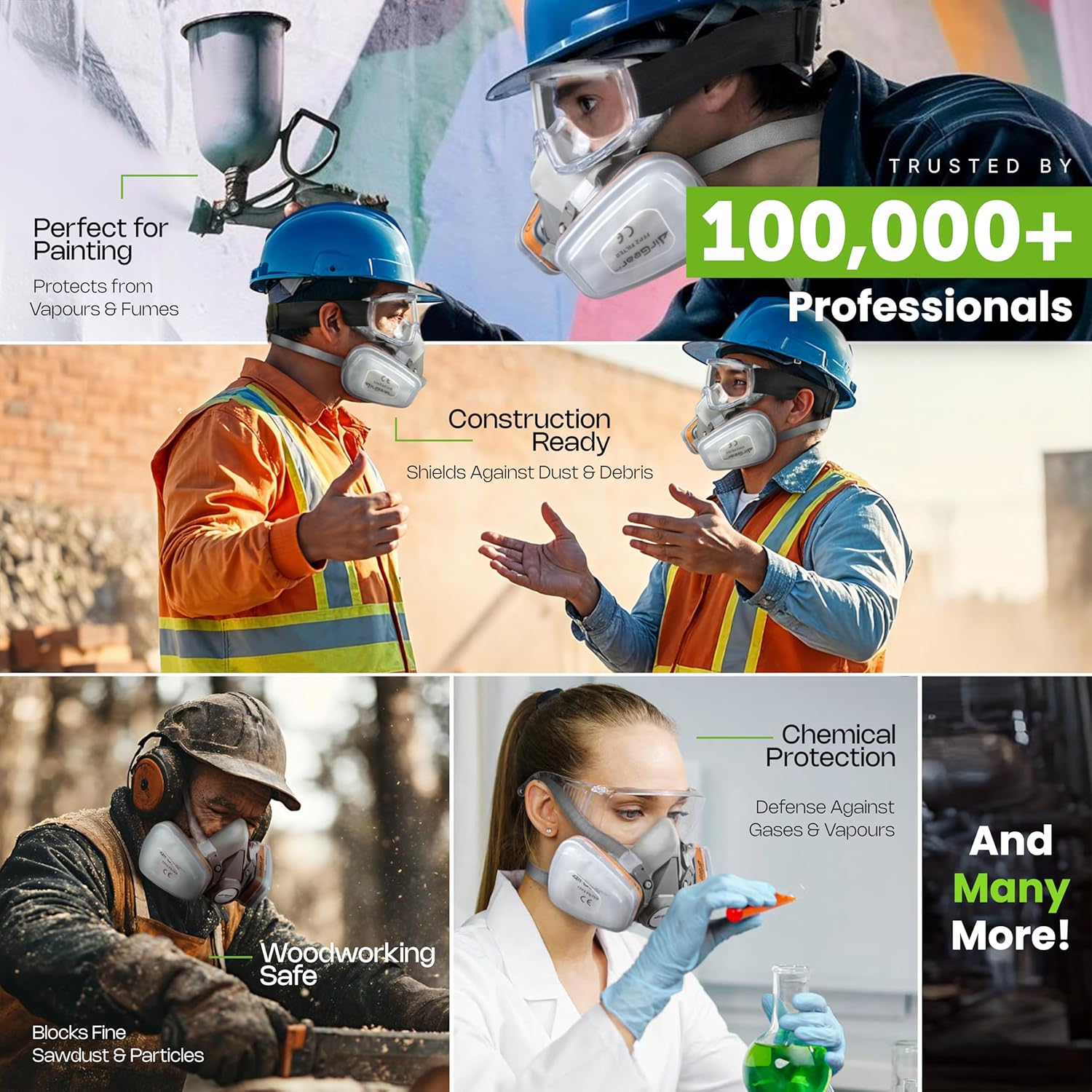 AirGearPro G-500 Reusable Respirator Mask with A1P2 Filters
