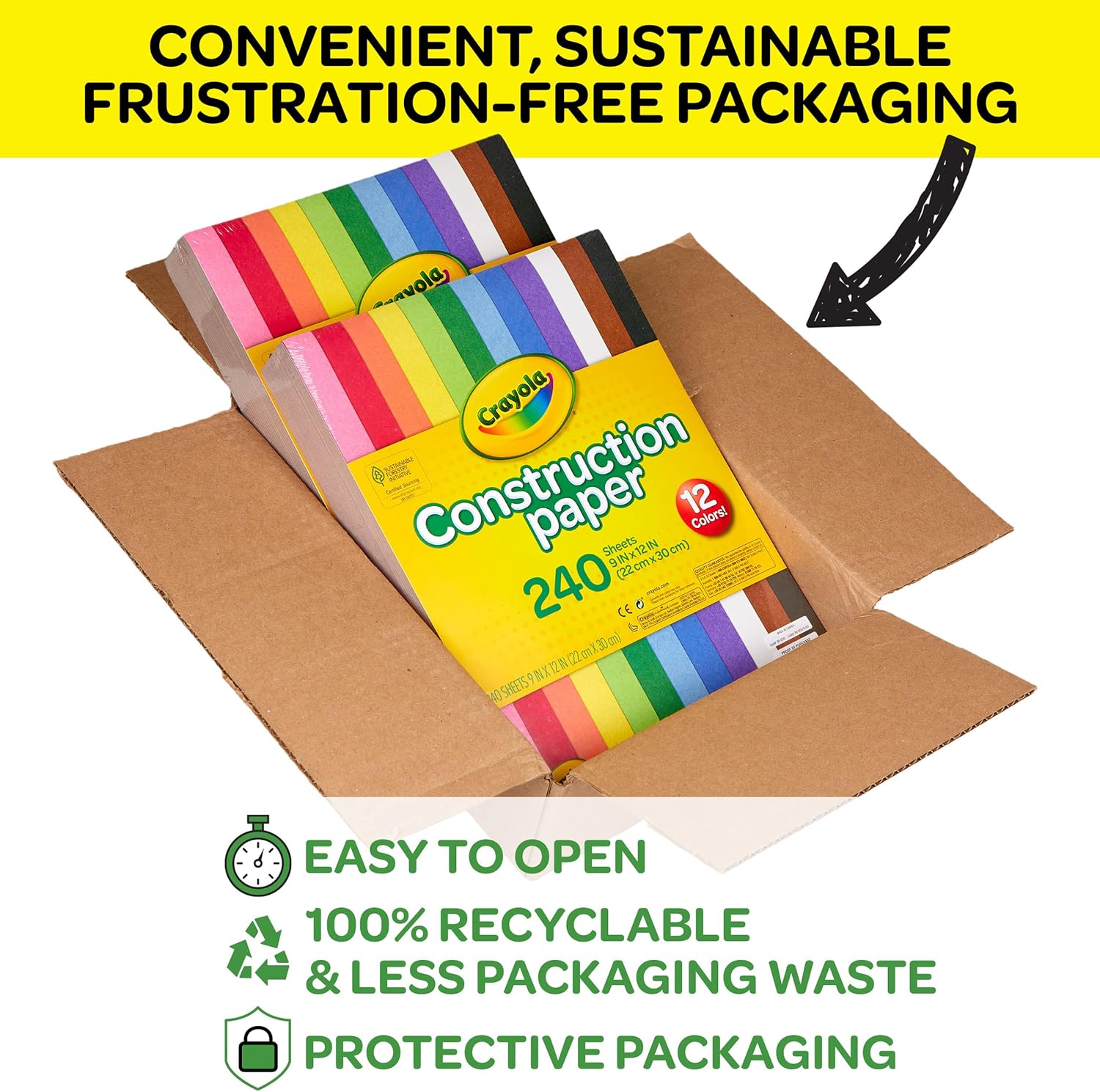 Crayola Construction Paper Bulk Pack (480 Sheets) ‰ÛÒ 10 Assorted Colors