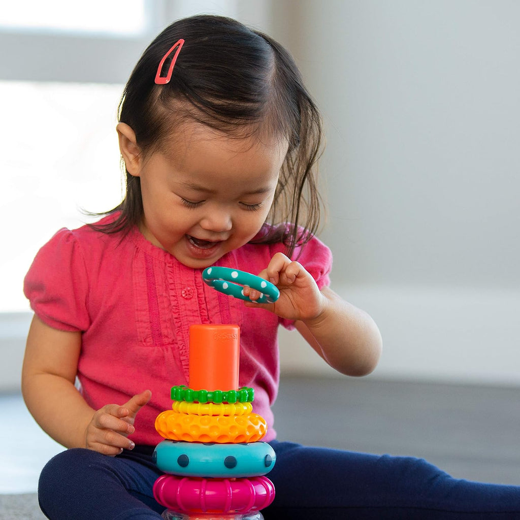 Sassy Stacks of Circles Stacking Ring STEM Learning Toy, Age 6+ Months