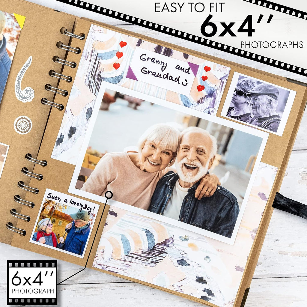 Bstorify Scrapbook Album 60 Pages (8 x 8 Inch) Brown Thick 200gsm Kraft