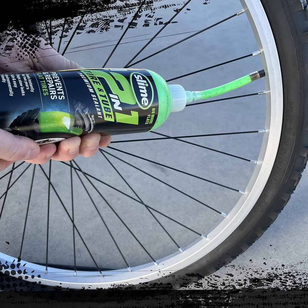 Slime 10193 Tire and Tube Sealant Puncture Repair Sealant, 2-in-1, Premium