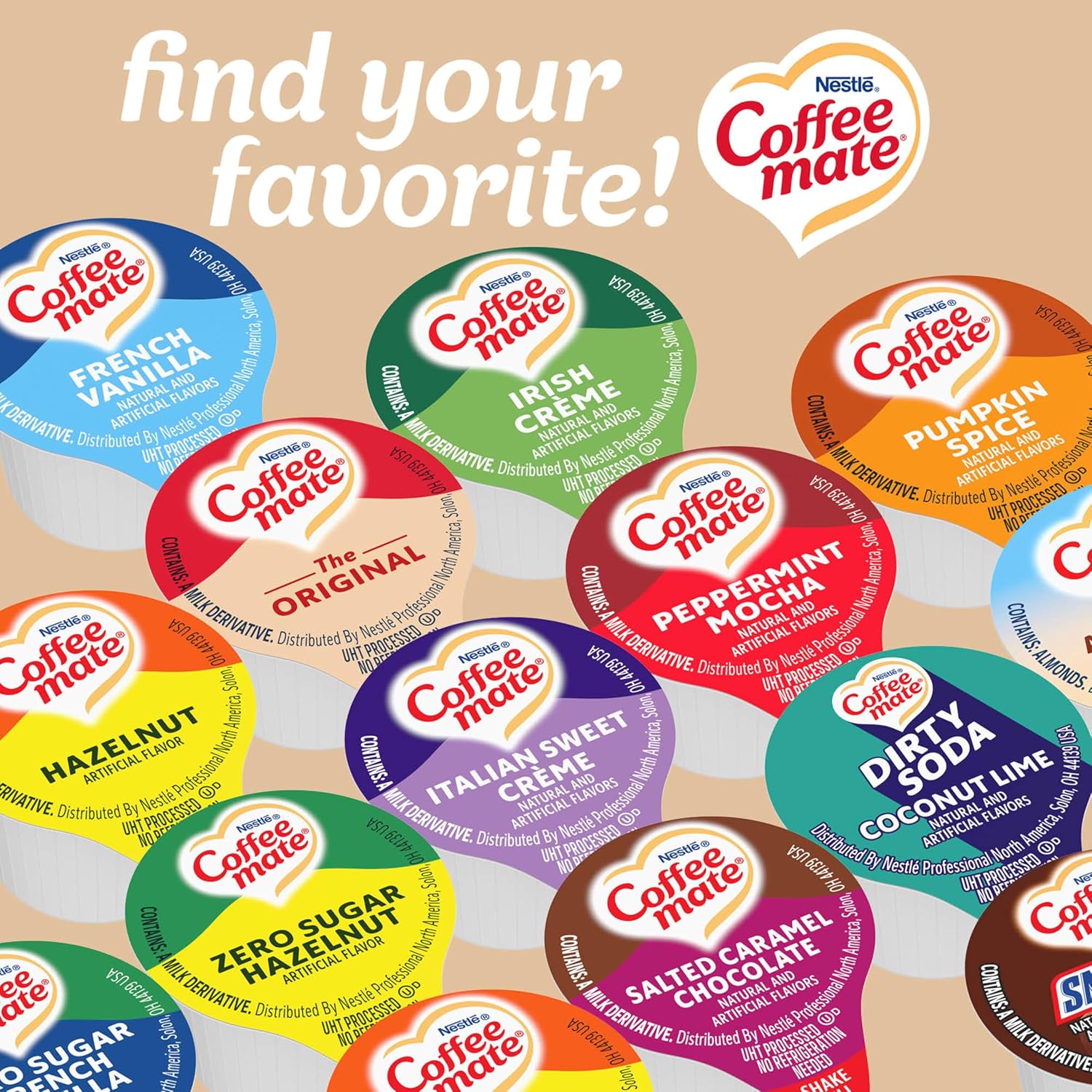 Nestle Coffee mate Coffee Creamer, Original, Liquid Creamer Singles, Non