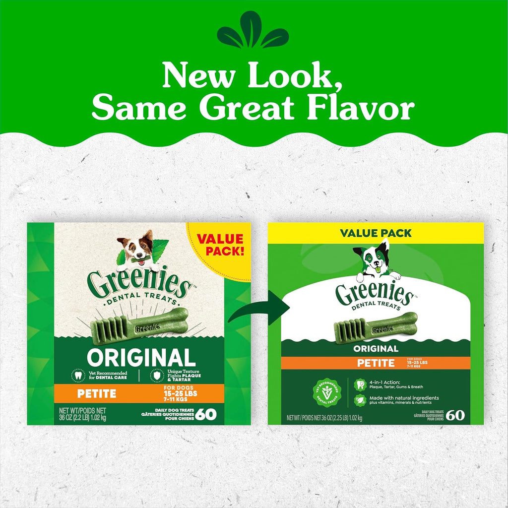 Greenies Veterinarian-Recommended Adult Natural Dental Dog Treats Petite