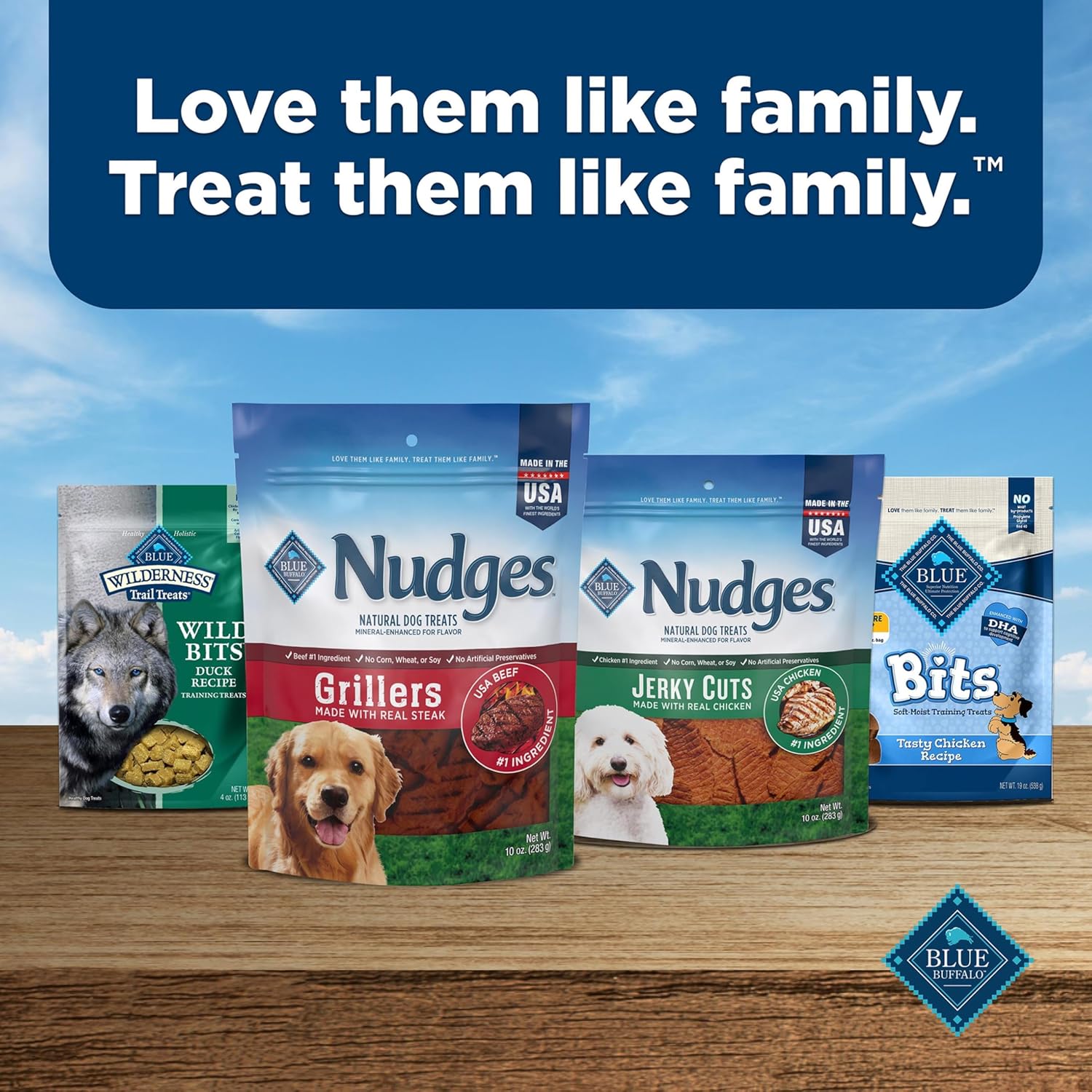 Blue Buffalo Nudges Grillers Natural Dog Treats, Made in the USA with Real