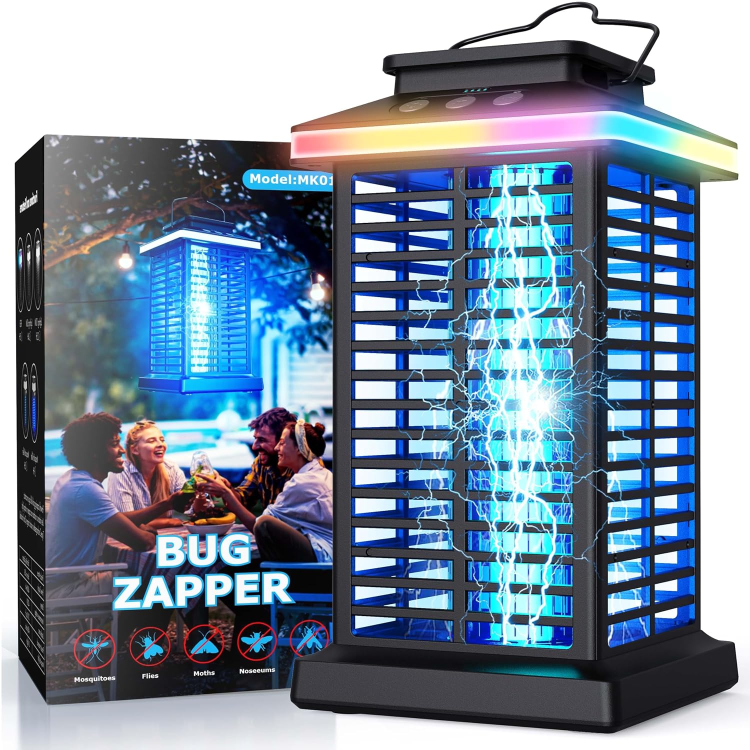 Bug Zapper Outdoor, Mosquito Zapper 3 in 1 Rechargeable Bug Zapper Outdoor