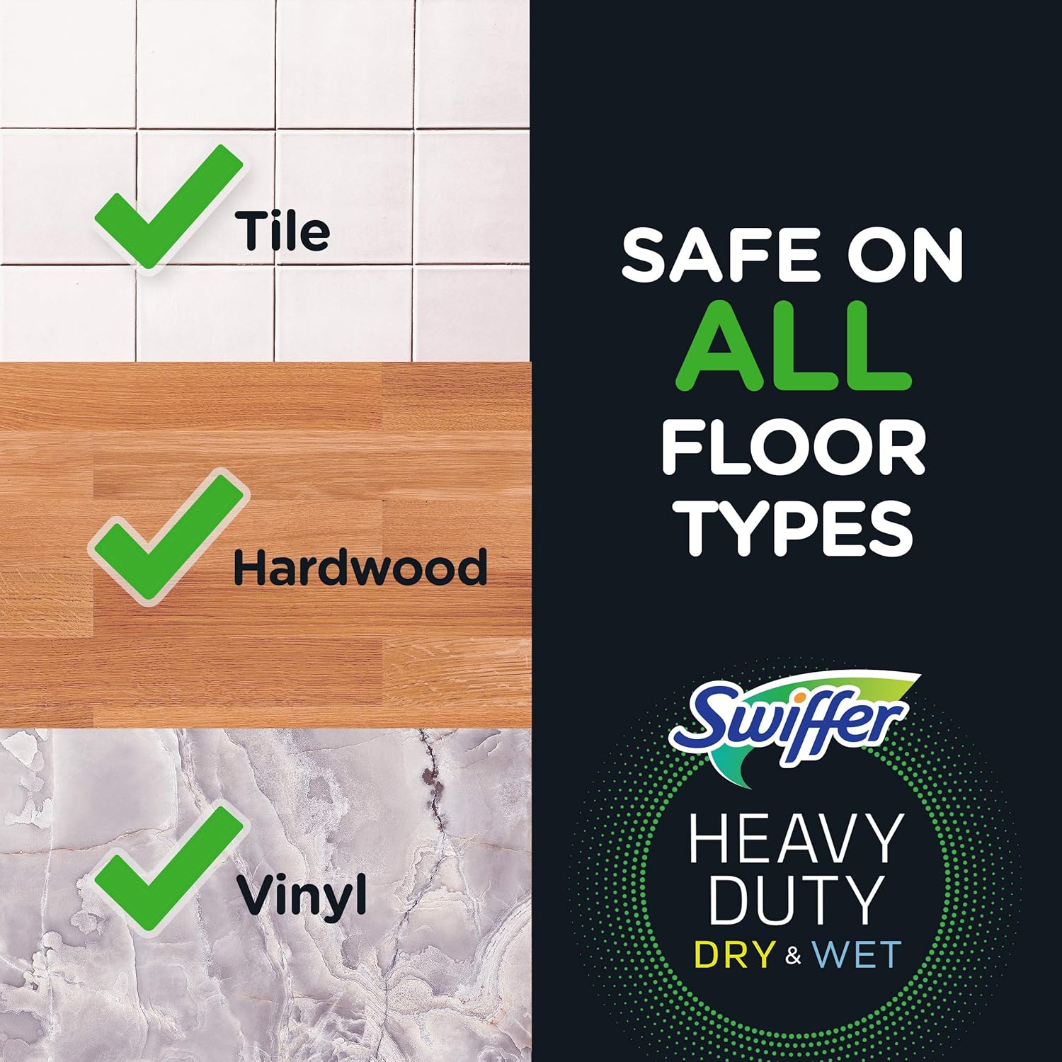 Sweep + Mop, Dry Pads Refill, Floor Cleaner for Dirt, Dust, Hair, Cleaning