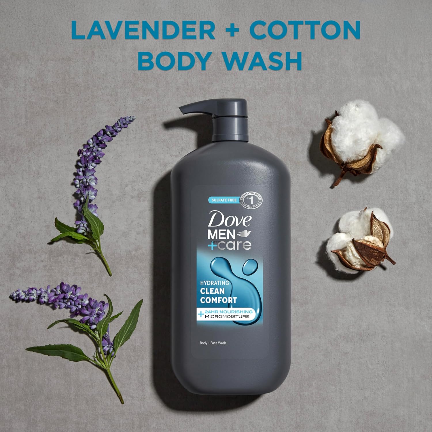 DOVE MEN + CARE Body and Face Wash Hydrating Clean Comfort Men's Body Wash