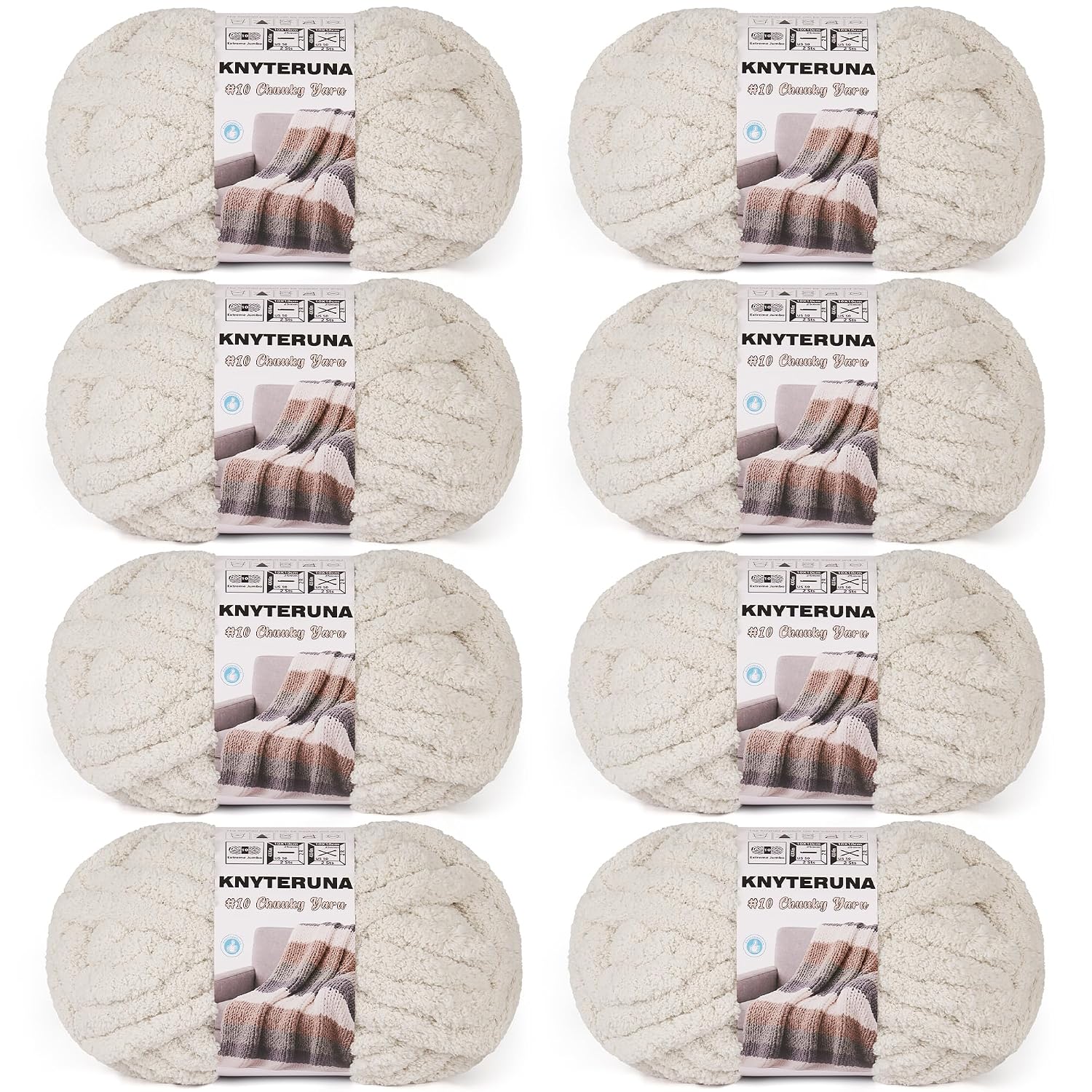 Chunky Yarn for Hand Knitting, #10 Chunky Blanket Chenille Yarn, Large Bulky