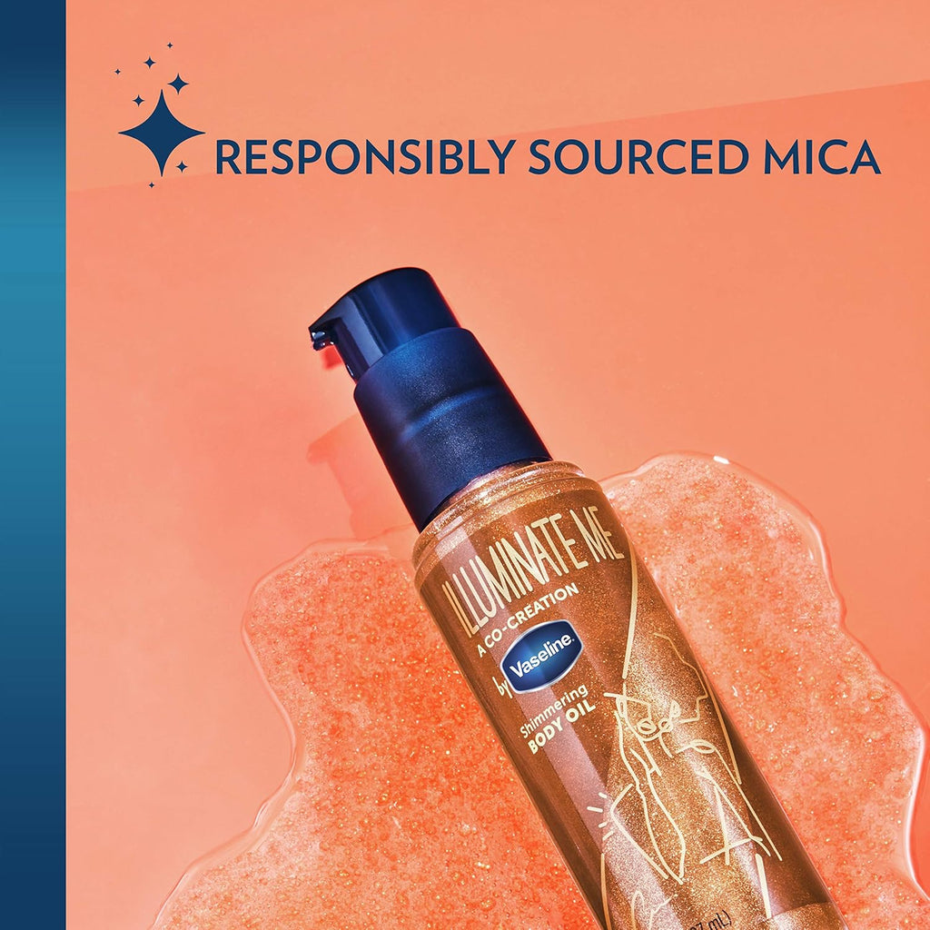 Vaseline Illuminate Me Shimmering Body Oil Created for Melanin Rich Skin