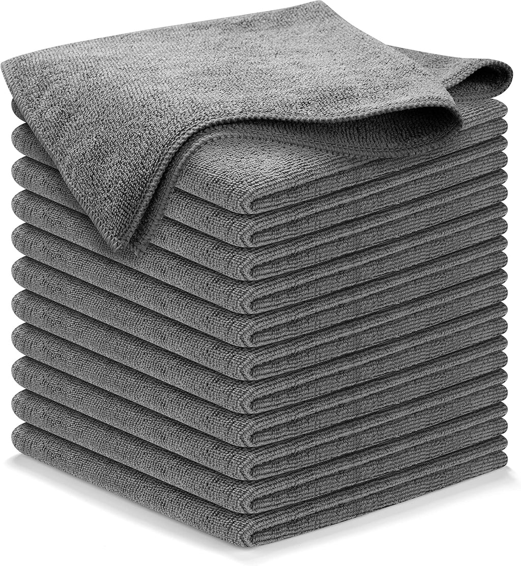 USANOOKS Microfiber Cleaning Cloth Grey - 12 Pcs (12.5"x12.5") - High