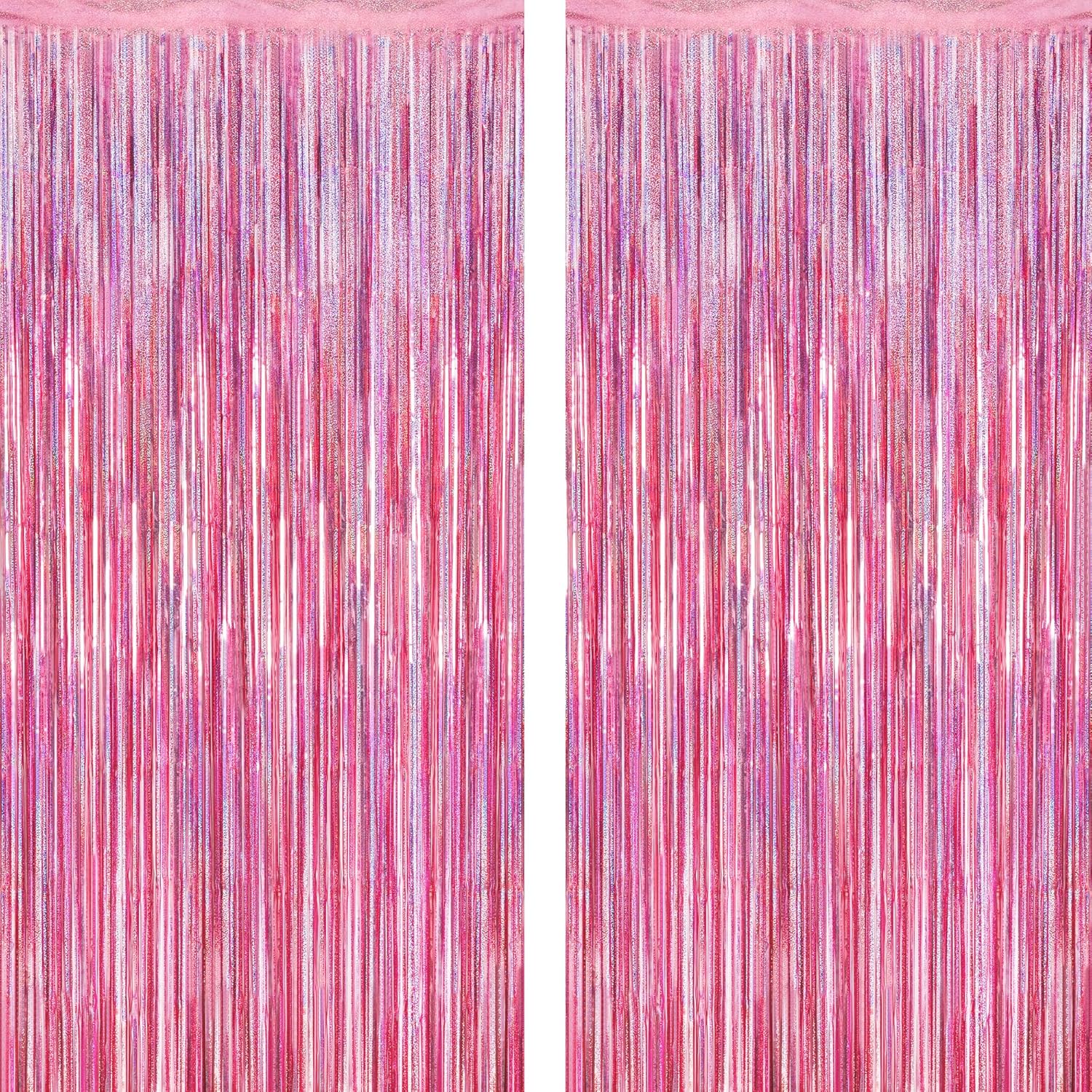 2 Pack Glitter Pink Backdrop, 3.28 FT x 7.05 FT Birthday Party Decorations